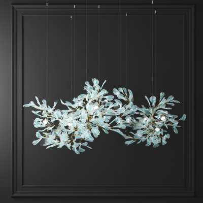 现代树叶水晶吊灯3D模型下载